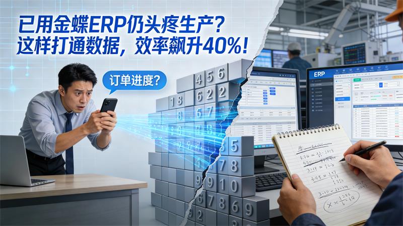 用心云MES与金蝶系统深度集成打破信息壁垒,生产数据实时同步降本15%！